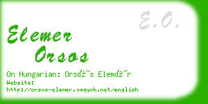 elemer orsos business card